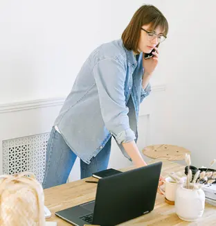 Woman busy at work