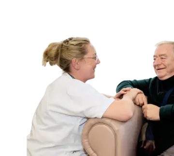 Interaction entre un soignant et un résident